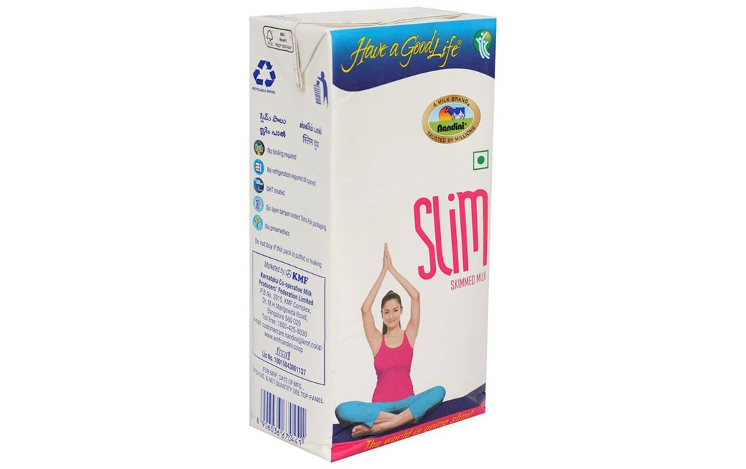 Nandini Slim Skimmed Milk Tetra Pack 1 litre Reviews Nutrition